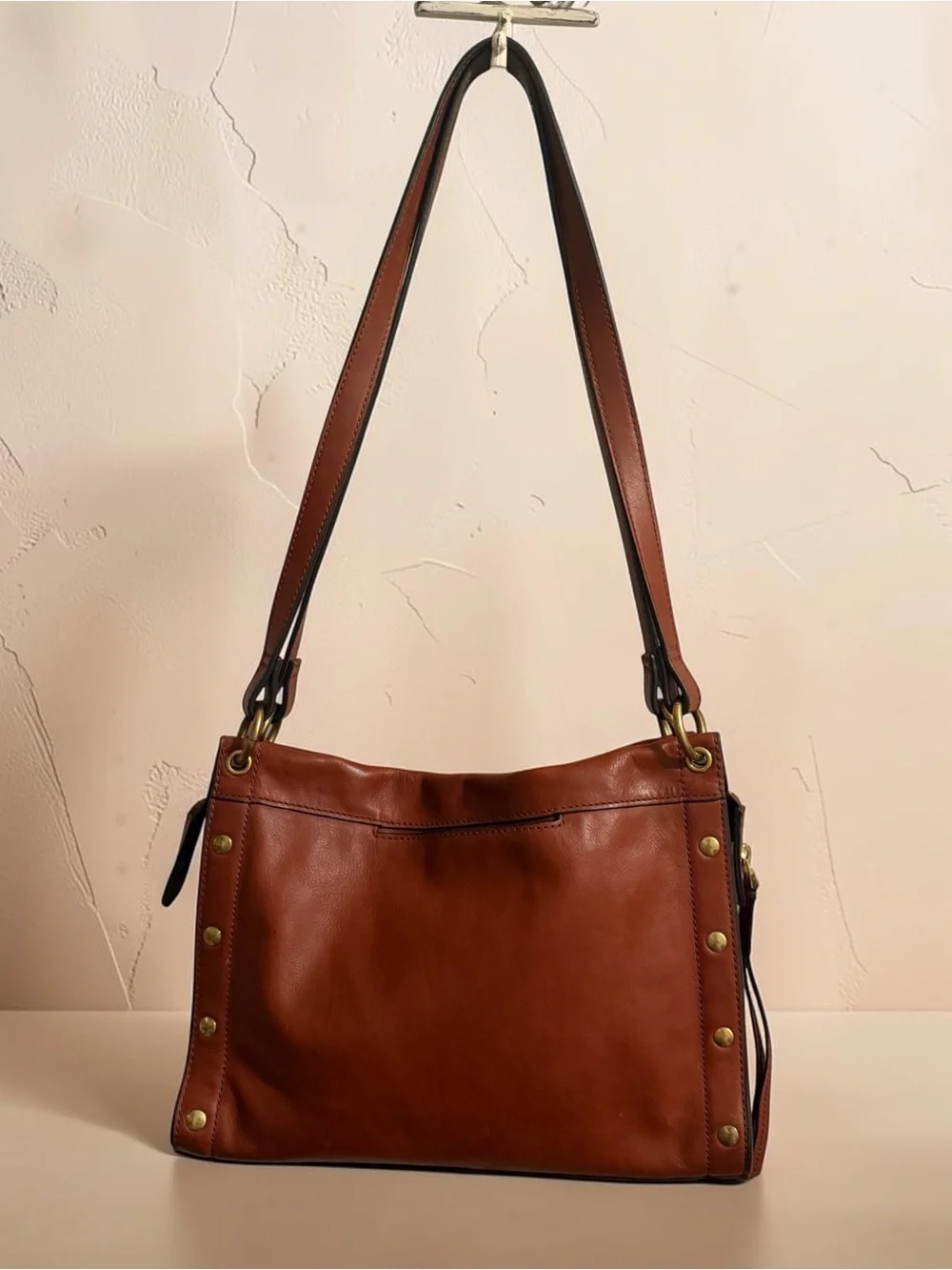 Fossil Allie Brown Leather Satchel Shoulder Bag Handbag ZB7896213 $198
